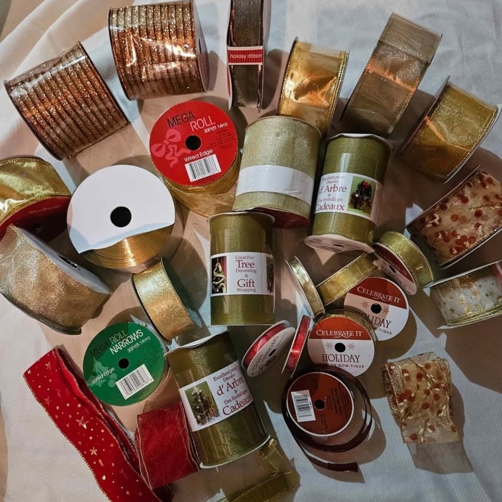 Assorted Gold, Bronze and Red Ribbon Collection